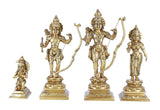 White Whale Ram Darbar - Lord Rama Laxman and Sita Hanuman Brass Statue Religious Sculpture Idol Home Decor