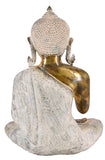 White Whale Brass Buddha Statue Murti for Home Decor Entrance Office Table Living Room Meditation Luck Gift Feng Shui Home Décor