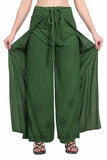 Whitewhale Womens Split Wide Leg Long Embroidered Rayon Wrap Palazzo Pant
