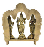 White Whale Ram Darbar - Lord Rama Laxman and Sita Hanuman Brass Statue Religious Sculpture Idol - Large