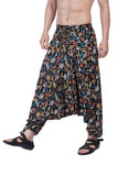 Whitewhale Men Women Rayon twill Printed Harem Pants Pockets Yoga Trousers Hippie