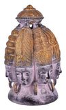 White Whale Brass Brahma Face Statue Hindu Religion God Sculpture Idol Statue