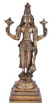 Whitewhale Brass Lord Satya Narayana Brass Statue Bhagwan Murti Statue for Home Office Decor