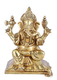Whitewhale Brass Mangalkari Ganesha Statue Bhagwan Idol Ganesha Statue Ganpati Murti Home Decor