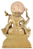 White Whale Maa Saraswati Brass Statue Religious Goddess Sculpture Idol Home Décor
