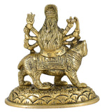 White Whale Brass Maa Durga/Ma Sherwali Idol Sitting On Lion Murti Religious Strength God Sculpture Idol