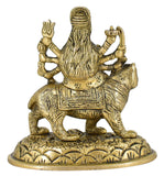 White Whale Brass Maa Durga/Ma Sherwali Idol Sitting On Lion Murti Religious Strength God Sculpture Idol