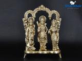 White Whale Ram Darbar - Lord Rama Laxman and Sita Hanuman Brass Statue Religious Sculpture Idol Home Décor