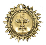 White Whale Brass Sun/Surya Face Wall Hanging for Home & Office Decor Wall Mount Vastu Protection