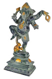 Whitewhale Lord Dancing Ganesha Brass Statue Religious Strength God Sculpture Idol