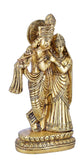White Whale Radha Krishna Statue Hindu Gods Sculpture Brass
