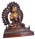 White Whale Brass Buddha Statue Murti for Home Decor Entrance Office Table Living Room Meditation Luck Gift Feng Shui Home Décor