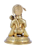 White Whale Hanuman Statue Strength Monkey Lord Bajrang Bali Idol Sitting Position Brass Sculpture Diwali Decor Gifts