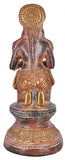 White Whale Brass Deeplaxmi Statue/Hand Carved Religious Standing Goddess Lakshmi/Diwali Oil Lamp Laxmi/Diya Holding Lady/Temple Decor Art