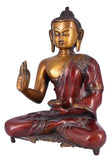 White Whale Brass Buddha Statue Murti for Home Decor Entrance Office Table Living Room Meditation Luck Gift Feng Shui Home Décor