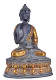 White Whale Brass Buddha Statue Murti for Home Decor Entrance Office Table Living Room Meditation Luck Gift Feng Shui Home Décor
