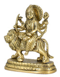White Whale Brass Maa Durga/Ma Sherwali Idol Sitting On Lion Murti Religious Strength God Sculpture Idol