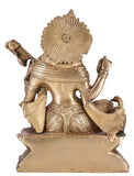 White Whale Maa Saraswati Brass Statue Religious Goddess Sculpture Idol Home Décor