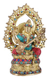 White Whale Maa Saraswati Brass Statue Religious Goddess Sculpture Idol Home Décor