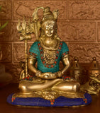 White Whale Brass Lord Shiva Statue Idol Home Decor Figurine