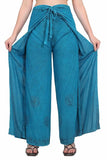 Whitewhale Womens Split Wide Leg Long Embroidered Rayon Wrap Palazzo Pant