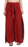 Whitewhale Womens Split Wide Leg Long Embroidered Rayon Wrap Palazzo Pant