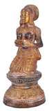 White Whale Brass Deeplaxmi Statue/Hand Carved Religious Standing Goddess Lakshmi/Diwali Oil Lamp Laxmi/Diya Holding Lady/Temple Decor Art