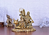 White Whale Shiva Parvati Ganesh Idol Shiv Parivar Metal Murti Statue