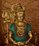 White Whale Brass Lord Shiva Statue Idol Home Decor Figurine