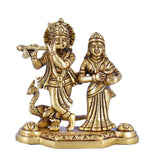 White Whale Radha Krishna Statue Hindu Gods Sculpture Brass