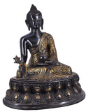 White Whale Brass Buddha Statue Murti for Home Decor Entrance Office Table Living Room Meditation Luck Gift Feng Shui Home Décor