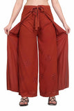 Whitewhale Womens Split Wide Leg Long Embroidered Rayon Wrap Palazzo Pant