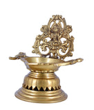 White Whale Brass Oil Lamp Deeplaxmi Dia | Lakshmi Laxmi Diya for Puja