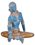 White Whale Brass Sitting Lord Indra Dev Brass Idol Statue Office and Home Decor
