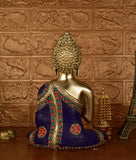 White Whale Brass Idol Murti Statue Buddha Resting Showpiece for Home Decoration Office Religious Office Table Vastu Good Luck Gift