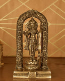 White Whale Brass Lord Ram Brass Statue Rama Idol for Temple Mandir Sculpture Office and Home Décor
