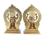 White Whale Brass Hindu God Lord Ganesha and Lakshmi Bhagwan Lord Ganesha and Lakshmi Idol Statue Murti.