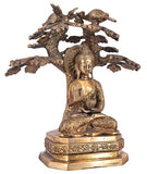 White Whale Brass Buddha Statue Murti for Home Decor Entrance Office Table Living Room Meditation Luck Gift Feng Shui Home Décor