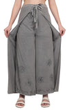 Whitewhale Womens Split Wide Leg Long Embroidered Rayon Wrap Palazzo Pant
