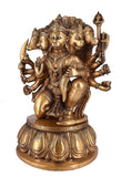 Whitewhale Large Unique Five Face Panchmukhi Hanuman Brass Statue Inlay Gemstone Hand Work Big Hindu God Lord Idol Figure