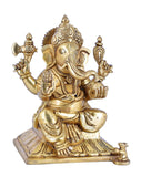Whitewhale Brass Mangalkari Ganesha Statue Bhagwan Idol Ganesha Statue Ganpati Murti Home Decor