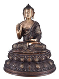 White Whale Brass Buddha Statue Murti for Home Decor Entrance Office Table Living Room Meditation Luck Gift Feng Shui Home Décor