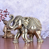 White Whale Superfine Handmade Ethnic Indian Brass Elephant Decor Showpiece,  Home Decor Statue,  Indian Decorations,  Indian Houseware:  Brass Figurine