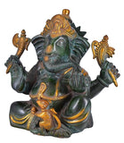 White Whale Antique Brass Mangalkari Ganesha Statue Bhagwan Idol Ganesha Statue Ganpati Murti Home Decor