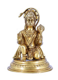 White Whale Hanuman Statue Strength Monkey Lord Bajrang Bali Idol Sitting Position Brass Sculpture Diwali Decor Gifts