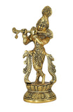 Whitewhale Lord Krishna Idol Statue Krishna Idols Gold Plated Flute Playing Krishan Decorative Showpiece Figurine for Pooja Room & Gift