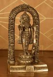 White Whale Brass Lord Ram Brass Statue Rama Idol for Temple Mandir Sculpture Office and Home Décor
