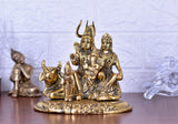 White Whale Shiva Parvati Ganesh Idol Shiv Parivar Metal Murti Statue