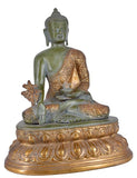 White Whale Brass Buddha Statue Murti for Home Decor Entrance Office Table Living Room Meditation Luck Gift Feng Shui Home Décor