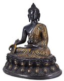 White Whale Brass Buddha Statue Murti for Home Decor Entrance Office Table Living Room Meditation Luck Gift Feng Shui Home Décor